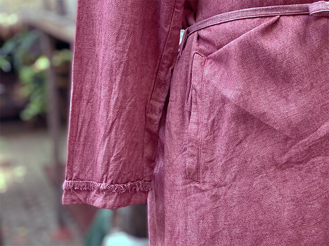 asana HEMP100% テロテロ ゆったり ロング カーディガン・草木染め