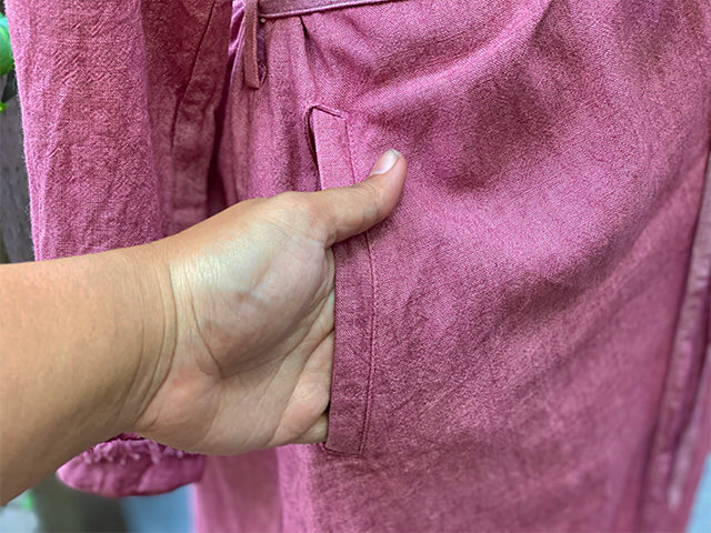 asana HEMP100% テロテロ ゆったり ロング カーディガン・草木染め