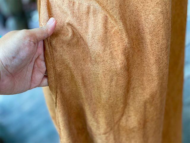 asana ヘンプコットン 厚手 ポケット ロング ワンピース・草木染め