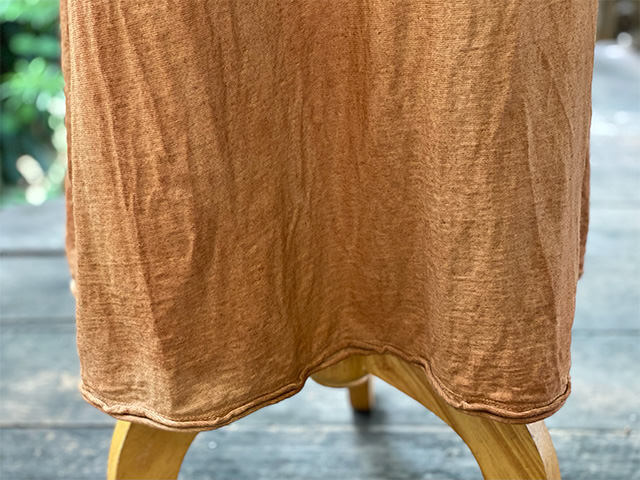 asana ヘンプコットン 厚手 ポケット ロング ワンピース・草木染め