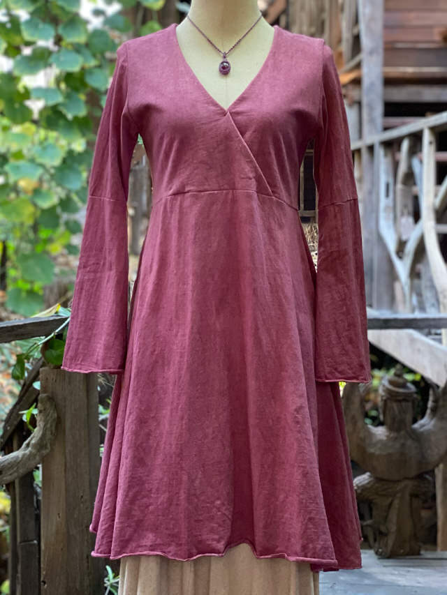 うさと　ヘンプ　藍染草木染め　チュニック うさとの服 usaato ヘンプ 100 麻 トップス チュニック 藍染