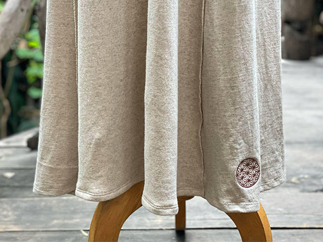 asana ヘンプコットンあったか ノースリーブ ワンピース・きなり