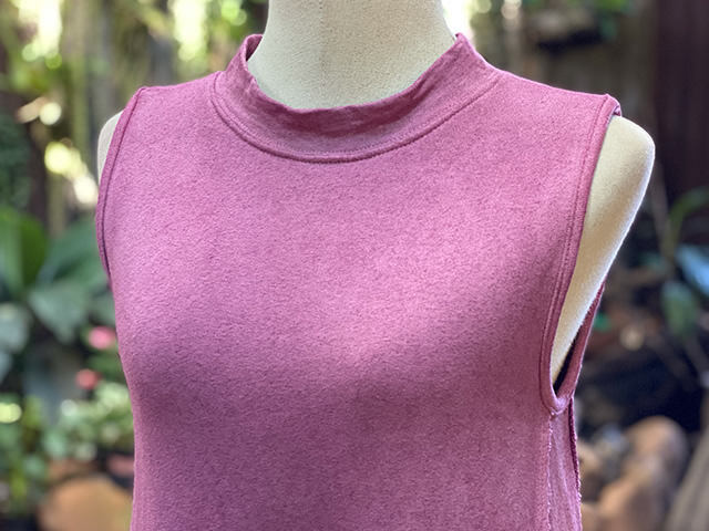 asana ヘンプコットン スウェット あったか ノースリーブ ワンピース・草木染め