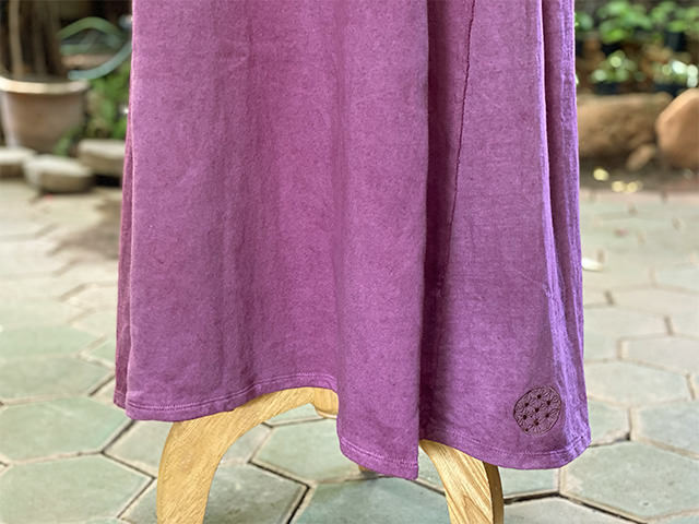 asana ヘンプコットン スウェット あったか ノースリーブ ワンピース・草木染め