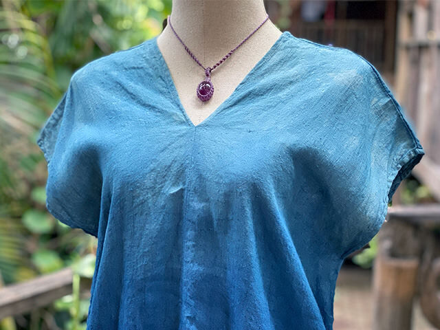 asana HEMP100% 貫頭衣 チュニック・草木染めグラデーション