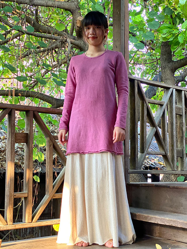 asana ヘンプコットン ふかふか あったか チュニック・草木染め