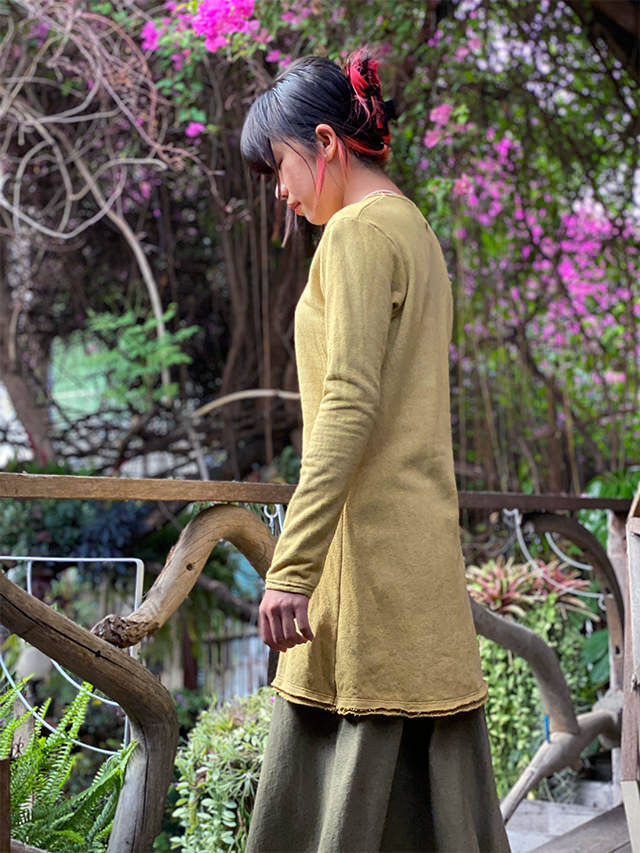asana ヘンプコットン ふかふか あったか チュニック・草木染め