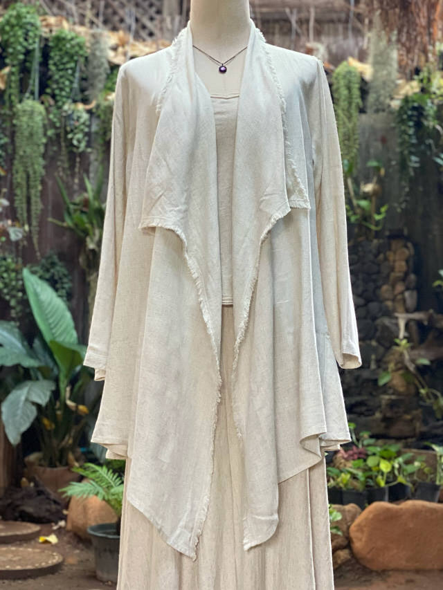 asana HEMP100% テロテロ NEW 麻女カーディガン・きなり【パヤカ  