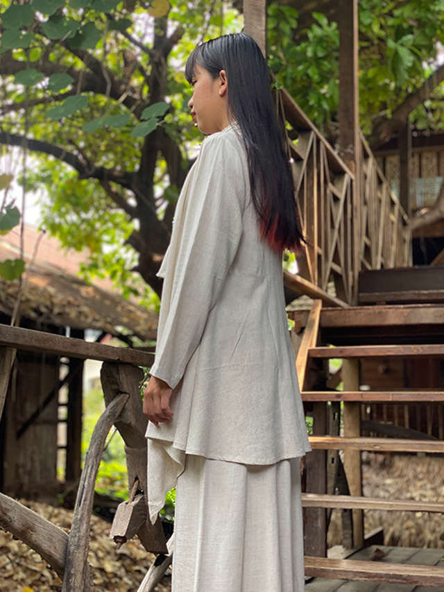 asana HEMP100% テロテロ NEW 麻女カーディガン・きなり【パヤカ  