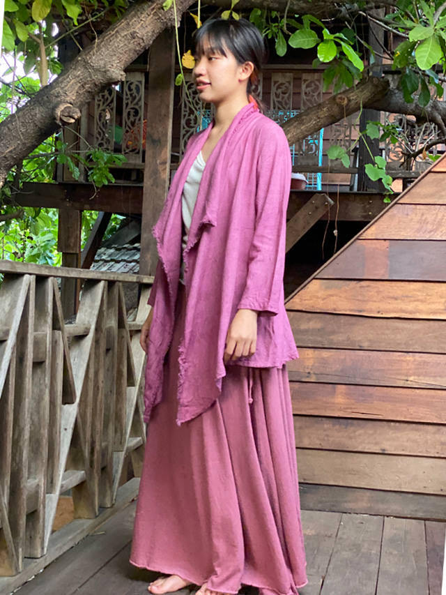 asana HEMP100% テロテロ NEW 麻女カーディガン・草木染め