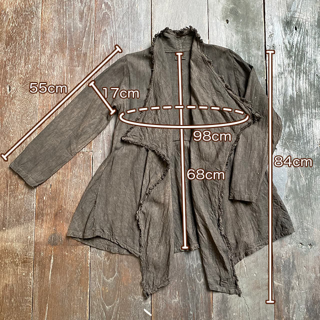 asana HEMP100% テロテロ NEW 麻女カーディガン・草木染め