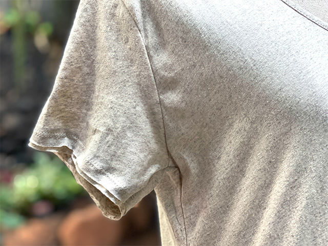 asana ヘンプコットン 薄手 半袖 ロング ワンピース・きなり