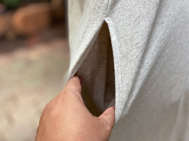 asana ヘンプコットン 薄手 半袖 ロング ワンピース・きなり