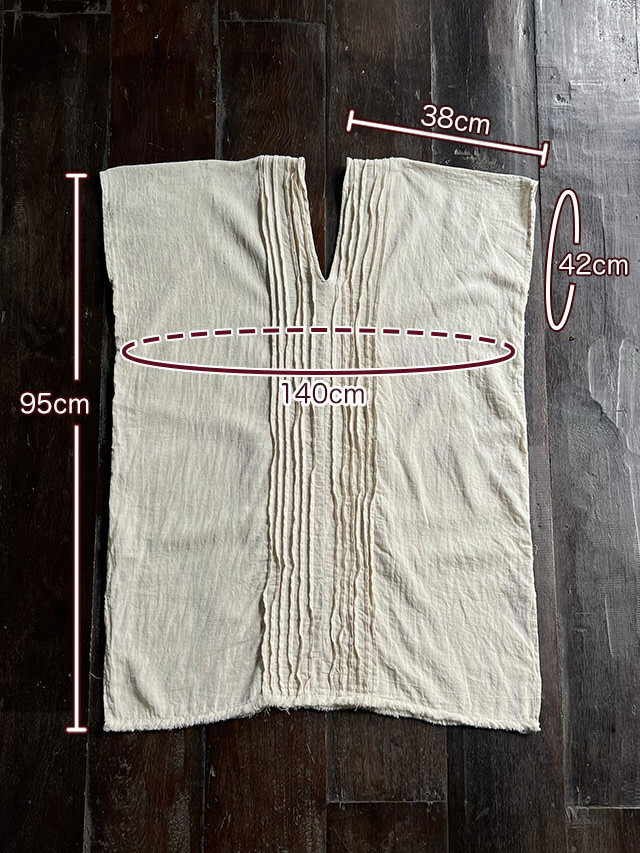 asana HEMP100% ガーゼ シャーリング チュニック・きなり