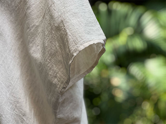 asana HEMP100% ガーゼ シャーリング チュニック・きなり