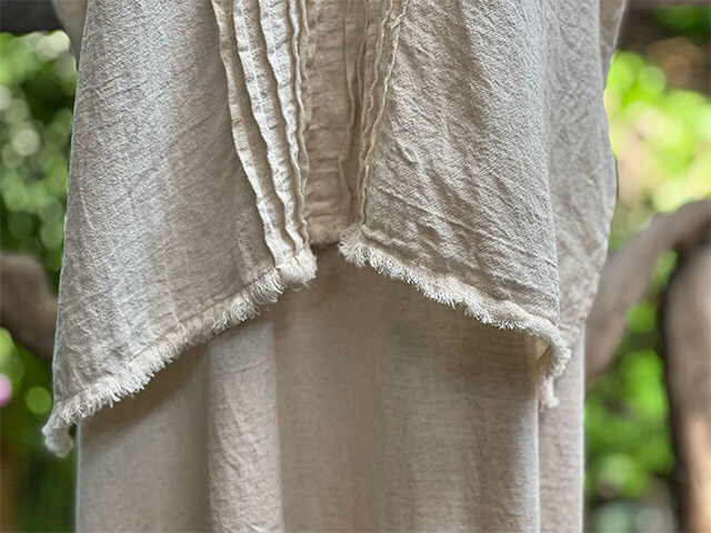 asana HEMP100% ガーゼ シャーリング チュニック・きなり