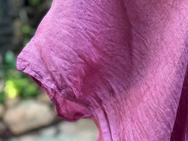 asana HEMP100% ガーゼ シャーリング チュニック・草木染め