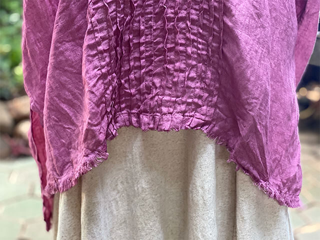 asana HEMP100% ガーゼ シャーリング チュニック・草木染め