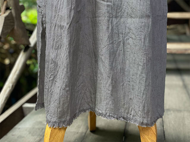 asana HEMP100% 切り替え ロング ワンピース・草木染め