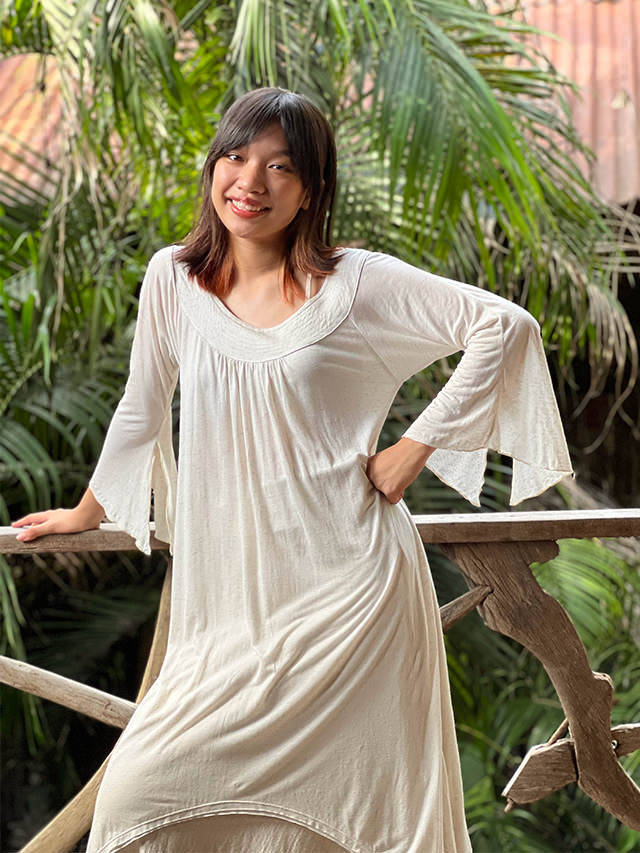 asana ヘンプコットン テロテロ 魔法使い ワンピース・きなり【パヤカ