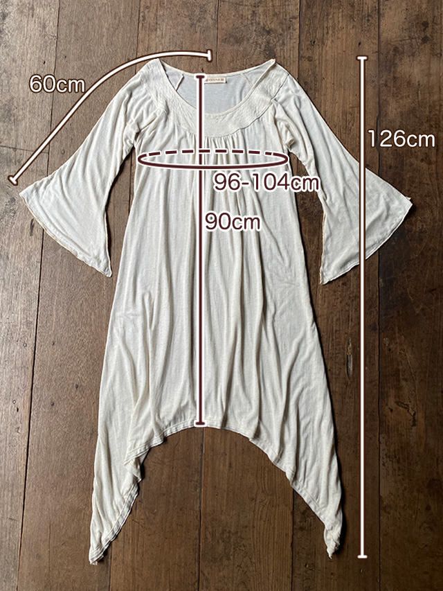 asana ヘンプコットン テロテロ 魔法使い ワンピース・きなり