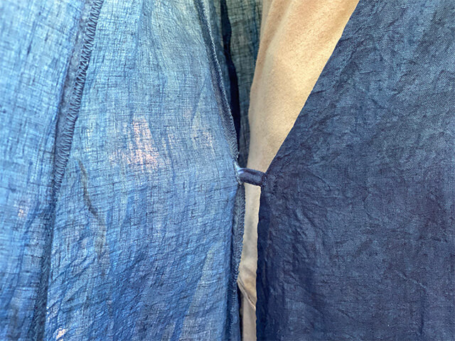 asana HEMP100% 切り替え カシュクール ロングワンピース・草木染めグラデーション