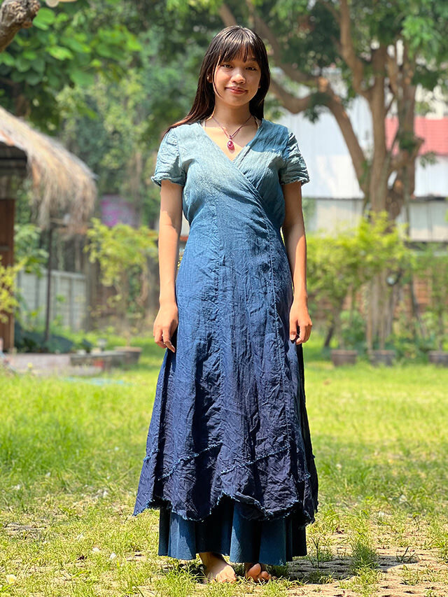 ヘンプコットン ワンピース payaka go hemp enishi ☆ 藍染】草木染め