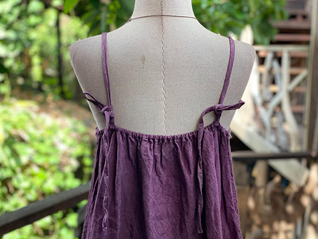 asana HEMP100% 厚手 ロング キャミ ワンピース・草木染め