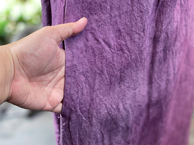 asana HEMP100% 厚手 ロング キャミ ワンピース・草木染め