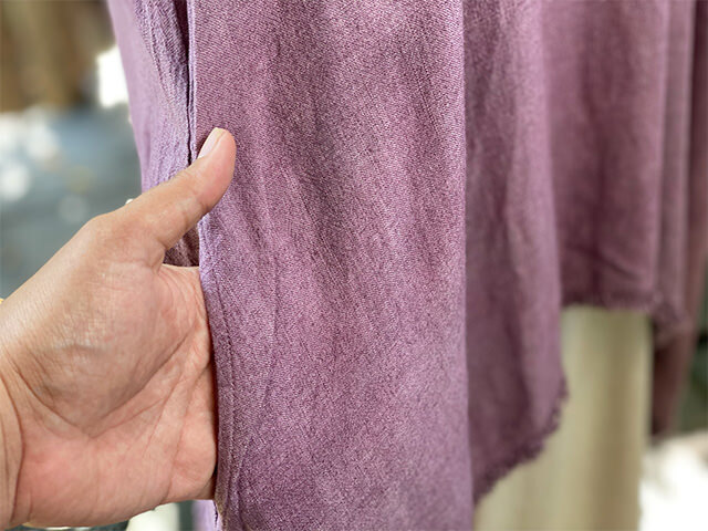 asana HEMP100% テロテロ ノースリーブ チュニック・草木染め