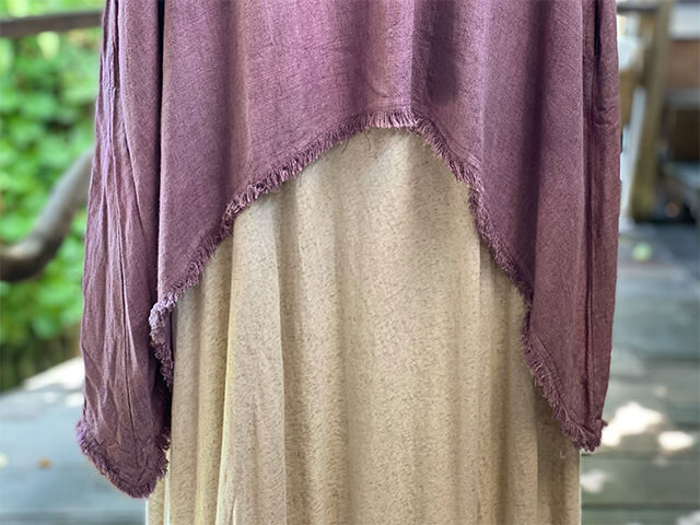 asana HEMP100% テロテロ ノースリーブ チュニック・草木染め