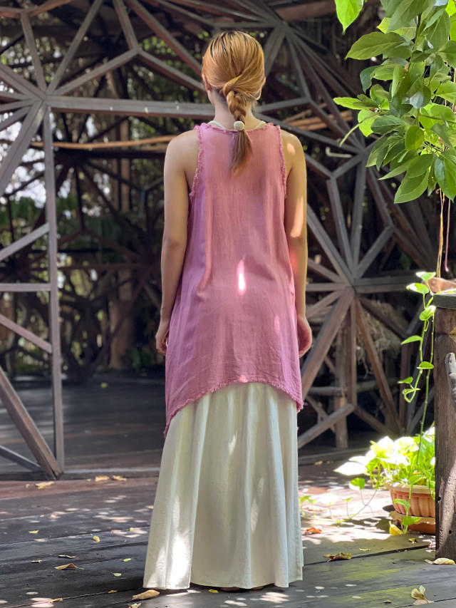 asana HEMP100% テロテロ ノースリーブ チュニック・草木染め【パヤカ