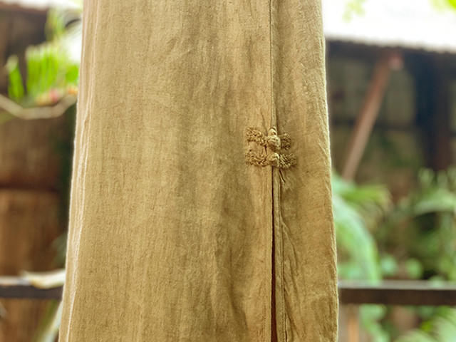 asana HEMP100% サイドスリット ワンピース・草木染め