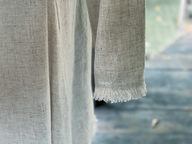 asana HEMP100% テロテロ フリンジ ロング カーディガン・きなり