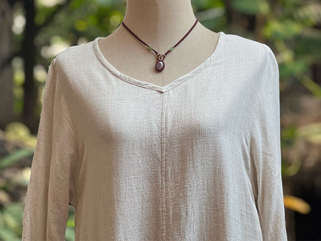 asana HEMP100% フォレスト ロング ワンピース・きなり