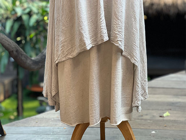 asana HEMP100% フォレスト ロング ワンピース・きなり