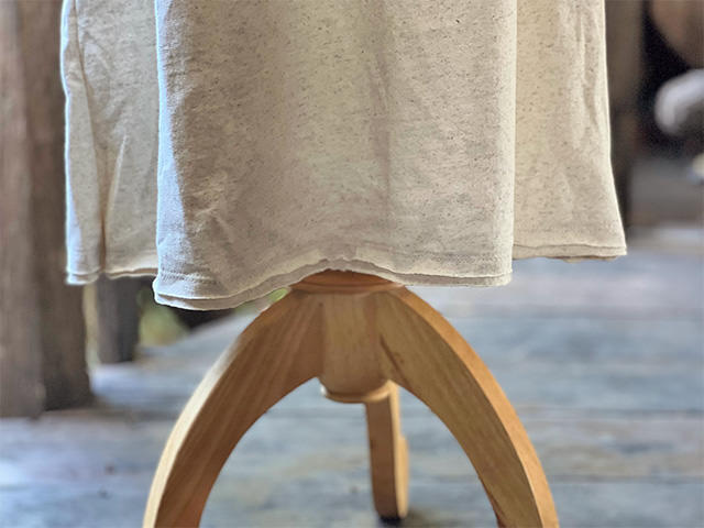 asana ヘンプコットン 厚手 七分袖 ワンピース・きなり