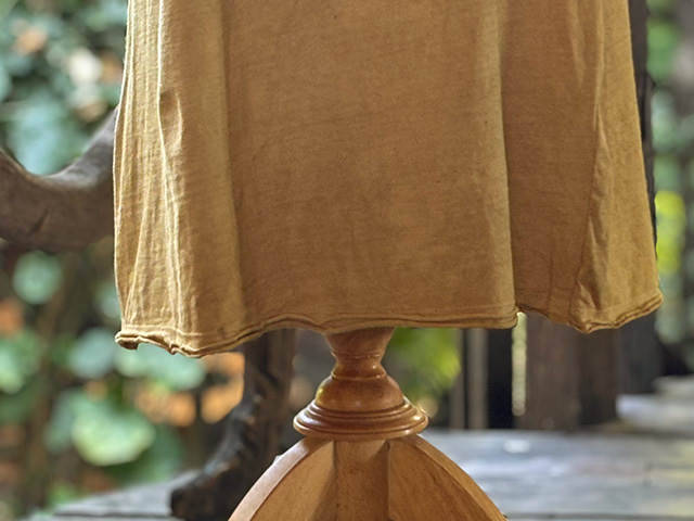 asana ヘンプコットン 厚手 七分袖 ワンピース・きなり