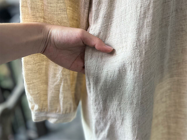 asana HEMP100% フォレスト ロング ワンピース・きなり