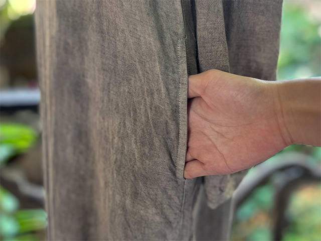 asana HEMP100% フォレスト ロング ワンピース・草木染め