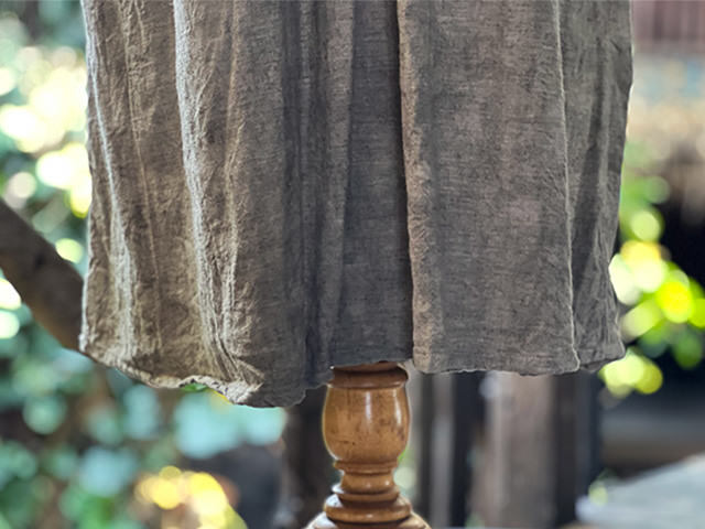 asana HEMP100% フォレスト ロング ワンピース・草木染め