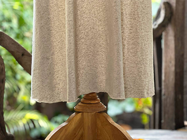 asana ヘンプコットン 厚手 ナウシカ ロングワンピース・きなり