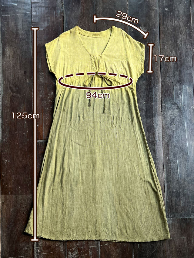 asana HEMP100% テロテロ 縄文ワンピース・草木染めグラデーション