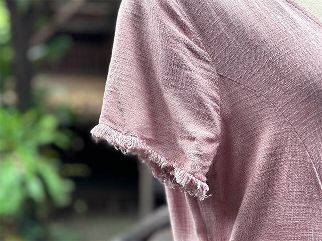 asana HEMP100% テロテロ 切り替え カシュクール ロング ワンピース・草木染め