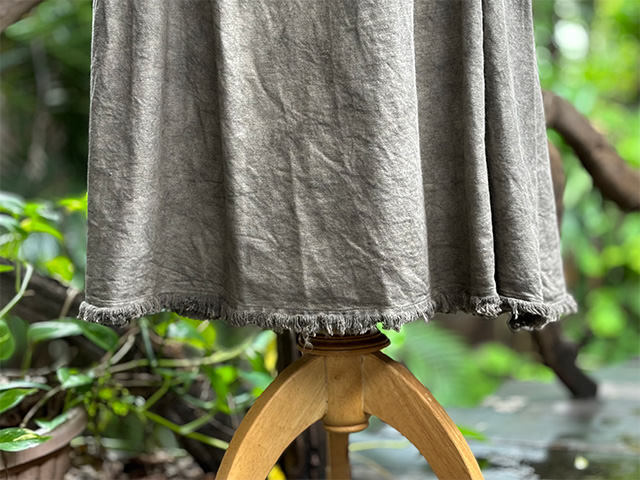 asana HEMP100% デニム風 サロペット ワンピース・草木染め