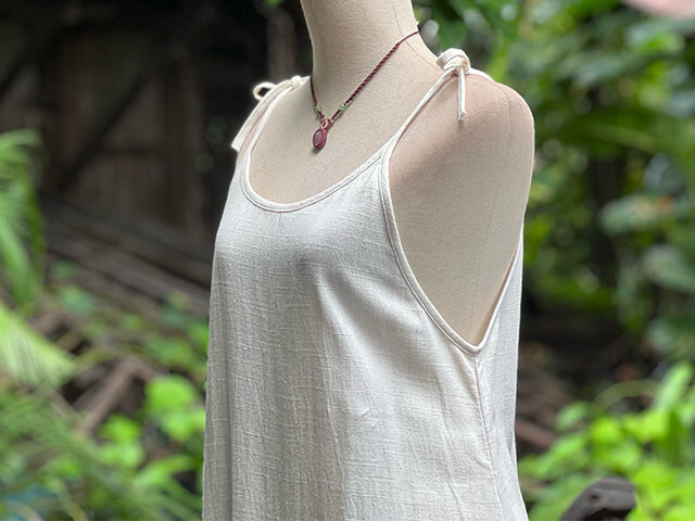 パヤカ payaka HEMP100% 手織り テロテロ チュニック asana HEMP100% テロテロ 肩紐 チュニック・きなり【パヤカ