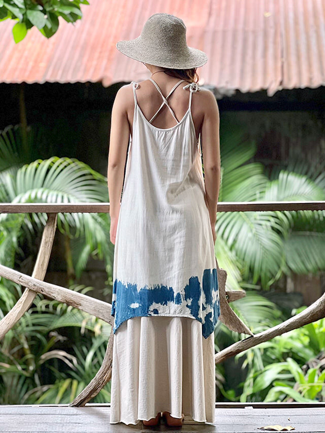 asana HEMP100% テロテロ 肩紐 チュニック・草木染め【パヤカ