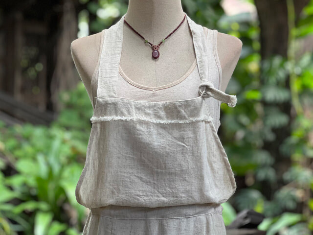 asana HEMP100%  エプロン・きなり