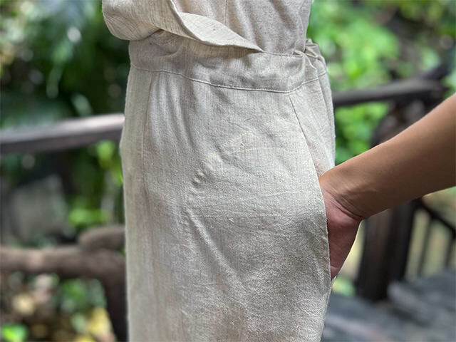 asana HEMP100%  エプロン・きなり