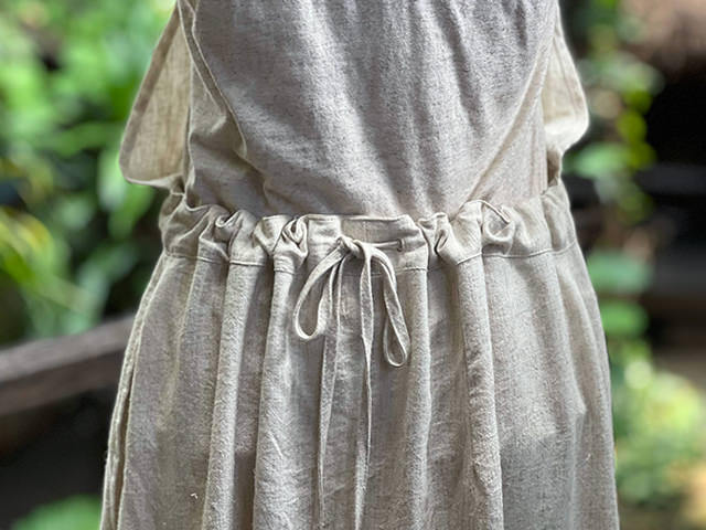 asana HEMP100%  エプロン・きなり